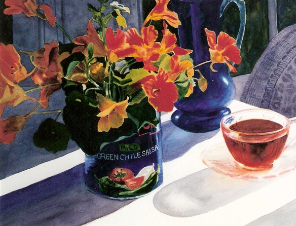 Nasturtiums in Blue