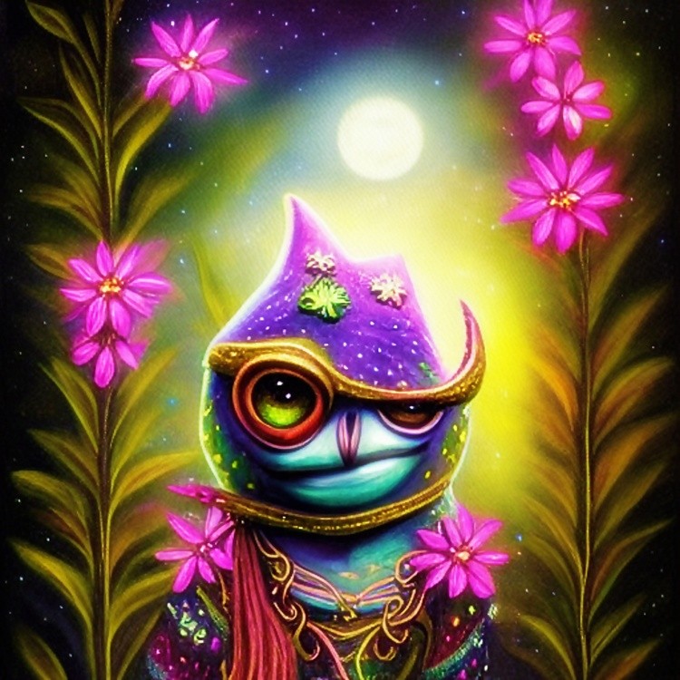 Fantasy frog with hat