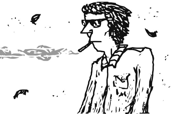 Guy in the wind
