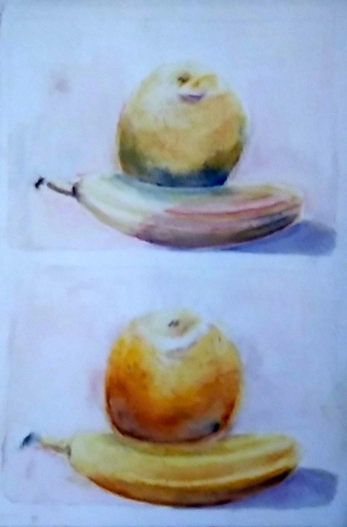 Orange and Banana Watercolors