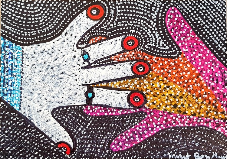 hands paintings mirit ben nun modern artist israel