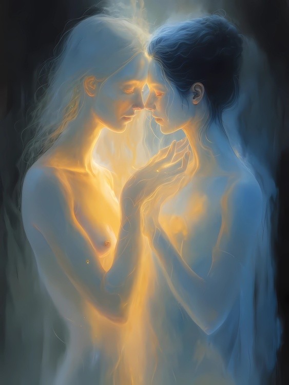 Ethereal Embrace of Light and Dark