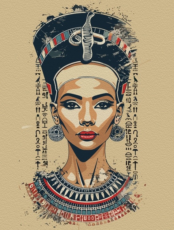 Regal Queen of Egypt – Modern Neo-Pharaoh Art