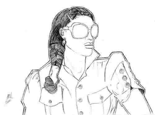 Female drawing