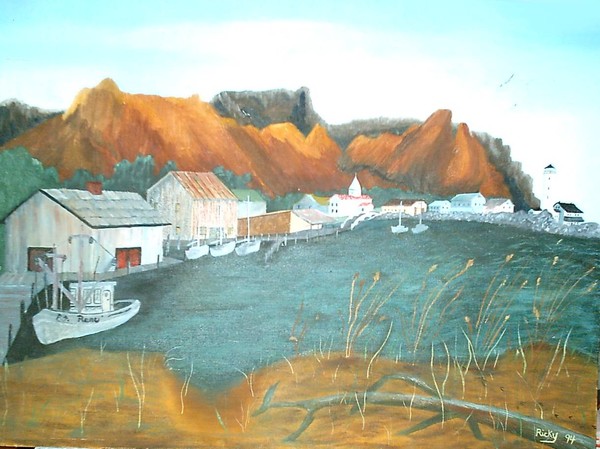 A Small Fishing Villiage in a Cove