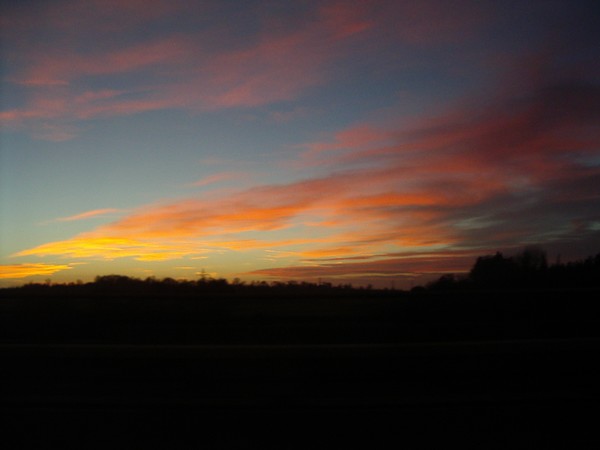 British winter sunset