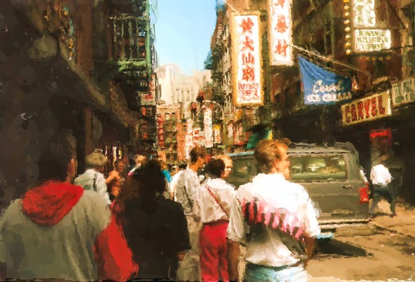 China Town in New York City Painting