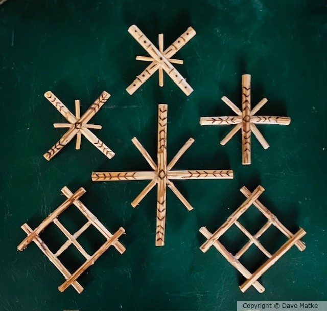 wood stars and suns