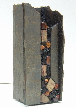 Glass lined Natural Stone vase #9