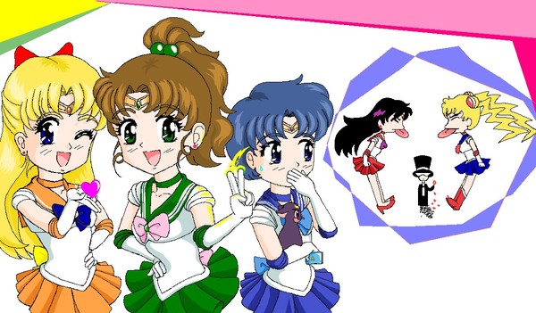 oekaki rain XD SAILOR SCOUTS!