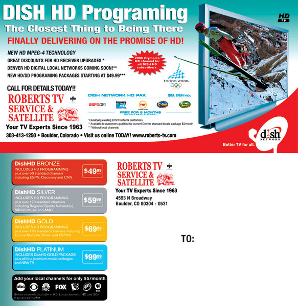 Roberts TV direct Mail Piece