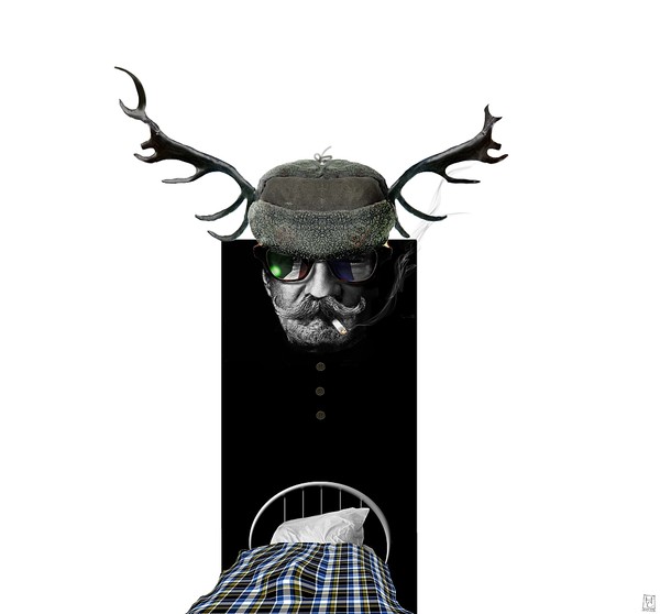head on the wall
