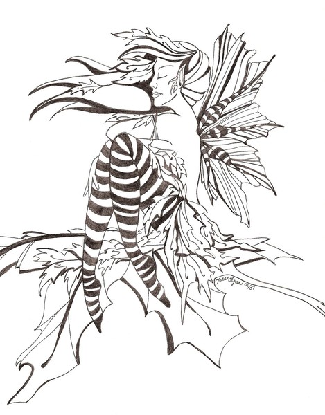 seated fairy on a leaf