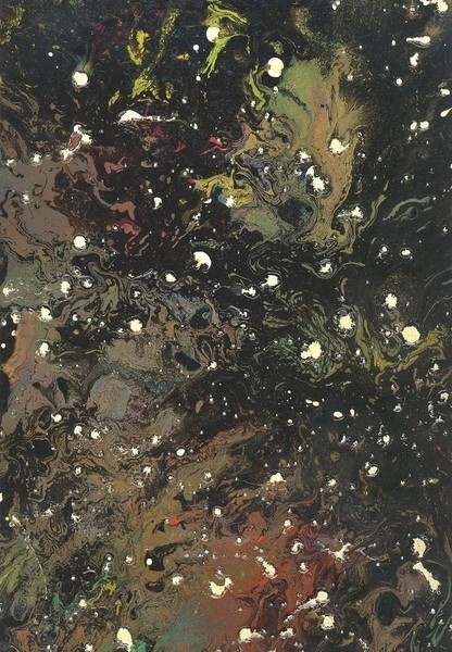 in the beginning GOD,,(c) 2007 elton houck..enamel paint on 24 X14 art paper