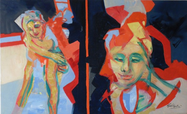Women in red and blue