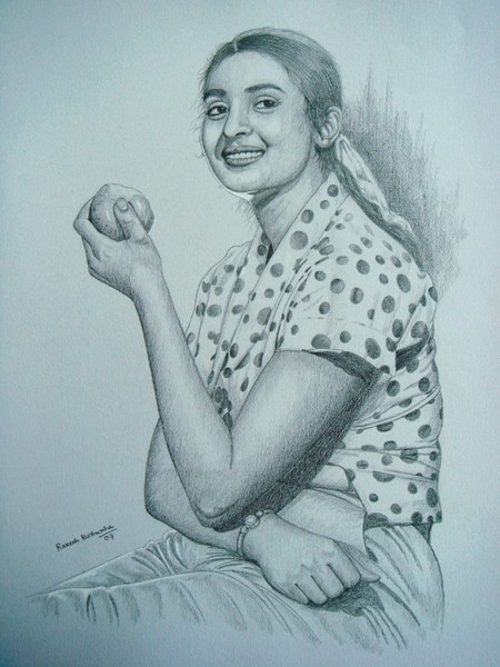 Lady with an apple