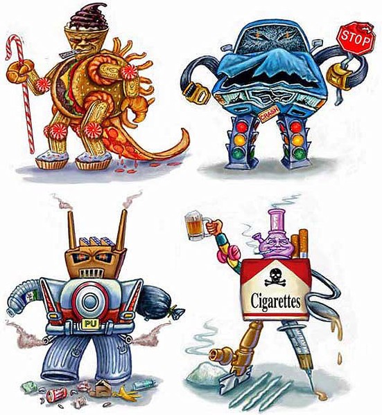 The seven deadly vices.(well 4 of them anyway)