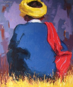 squatting man