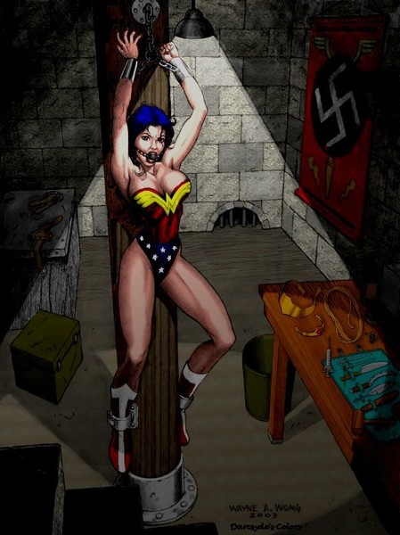 Wonder Woman all tied up Artist: unkown Colors by me(one of my earlier effo...