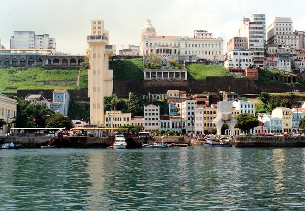 Upper City and Lower City view from the Bay. Bahia