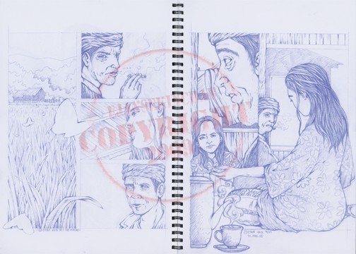 comic panel sketching