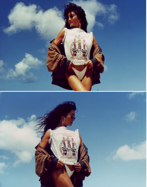 Leslie models the Tee