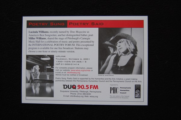 DUQ 90.5 FM, Poetry Sung/Poetry Said