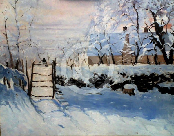 A Reproduction of The Magpie by Claude Monet