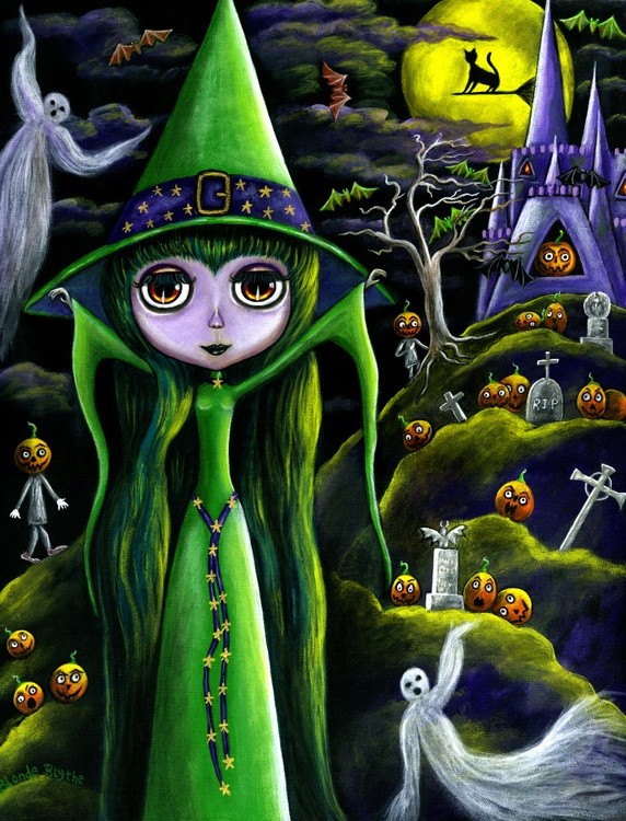 Halloween Blythe Witch On Pumpkin Mountain