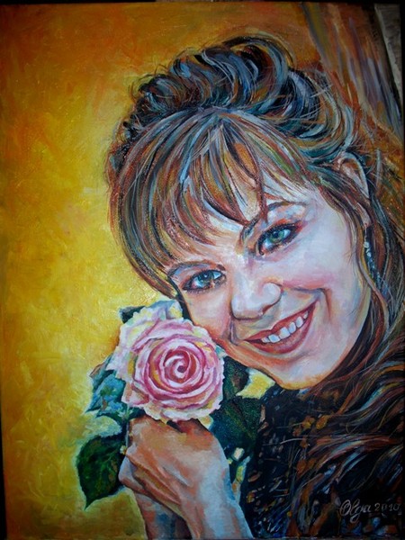 Portrait in oil.