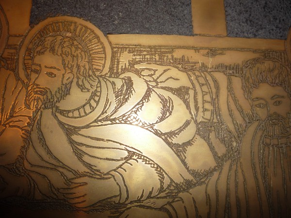 THE LAST SUPPER picture by BRUBER Bruno glass gold