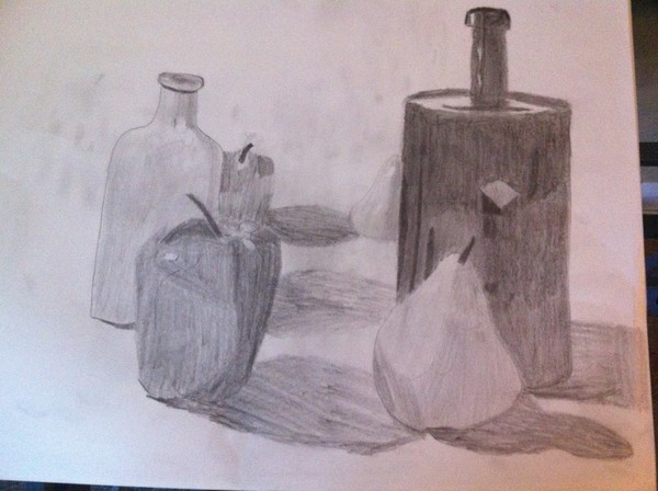 bottle and fruit