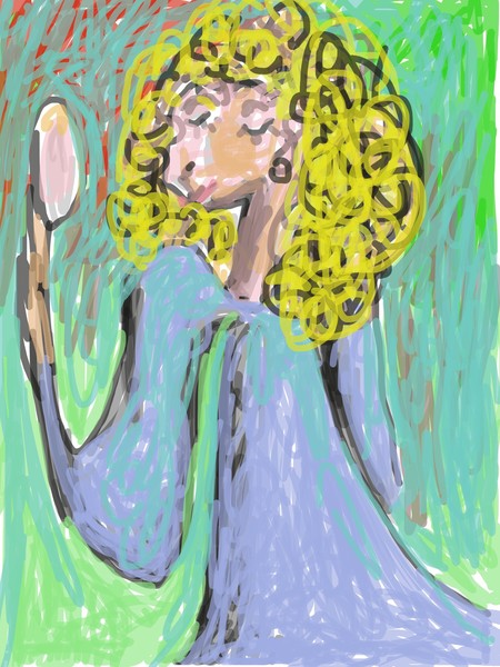 Girl with a hand mirror. 