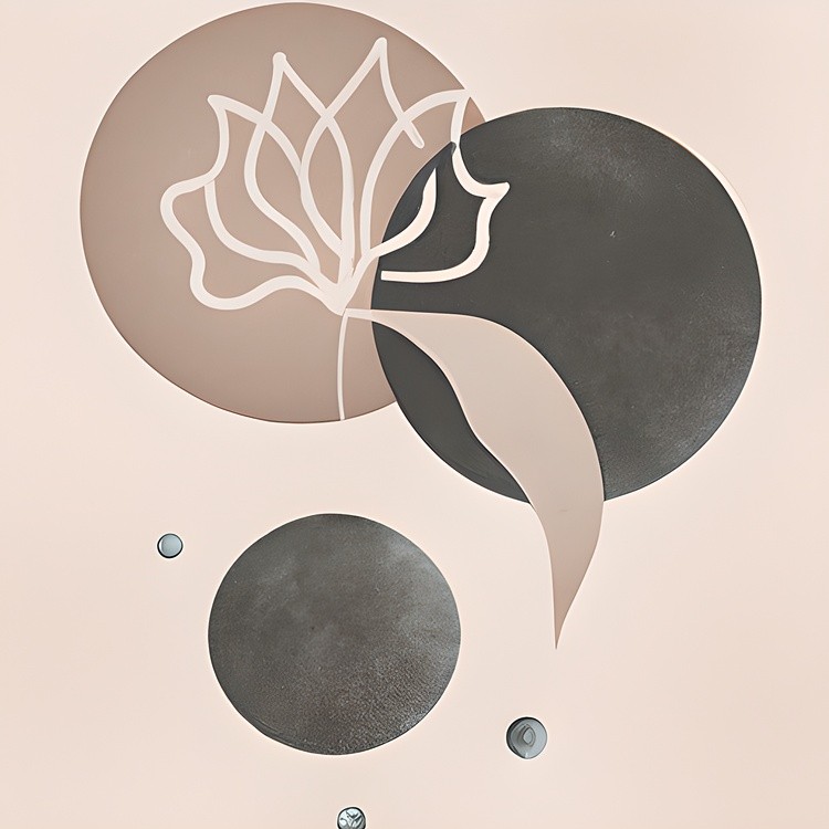 Minimalist circles and flower