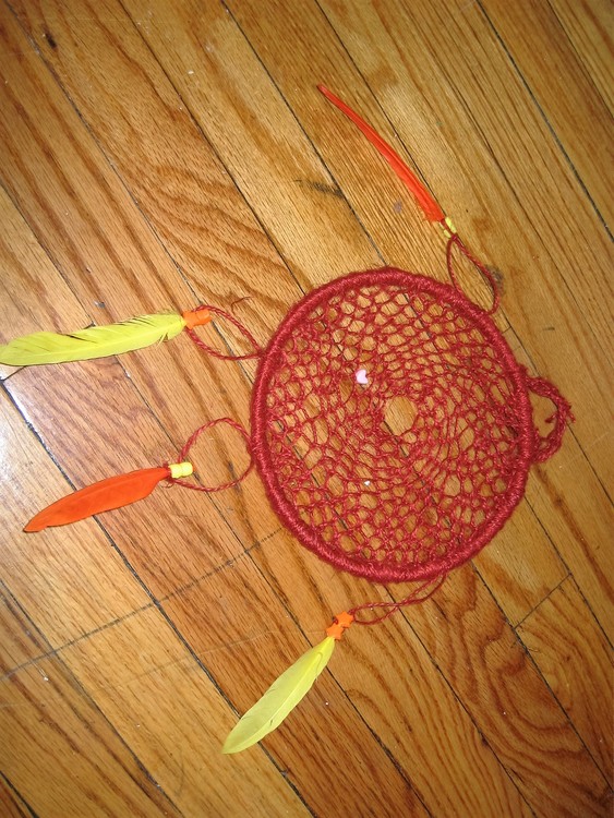 Red Dream Catcher Upcycled