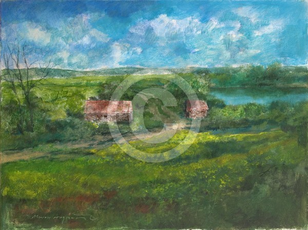 Zwei Häuser 40x30 acrylic on canvas