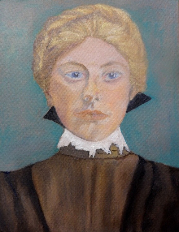 Schoolgirl. Grandma portrait.