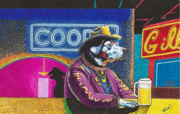 Old dog and his beer