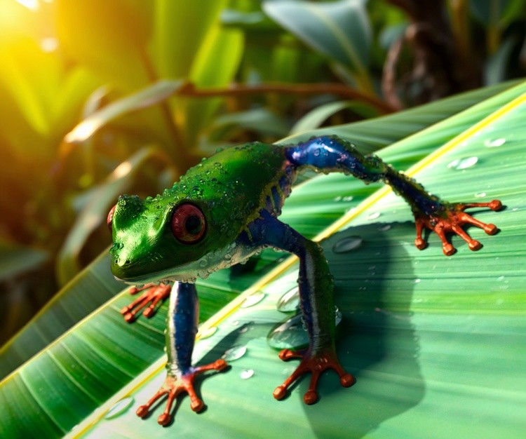 Frog on a leaf