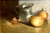 Pewter Pot and Onion Skin