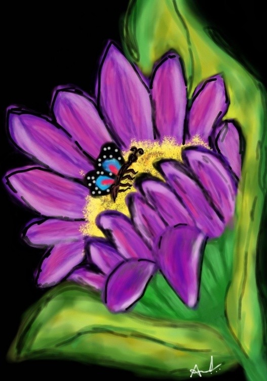 Rose flower... Digital art.. 