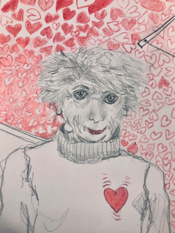Selfportret in Valentine’s Day few years ago