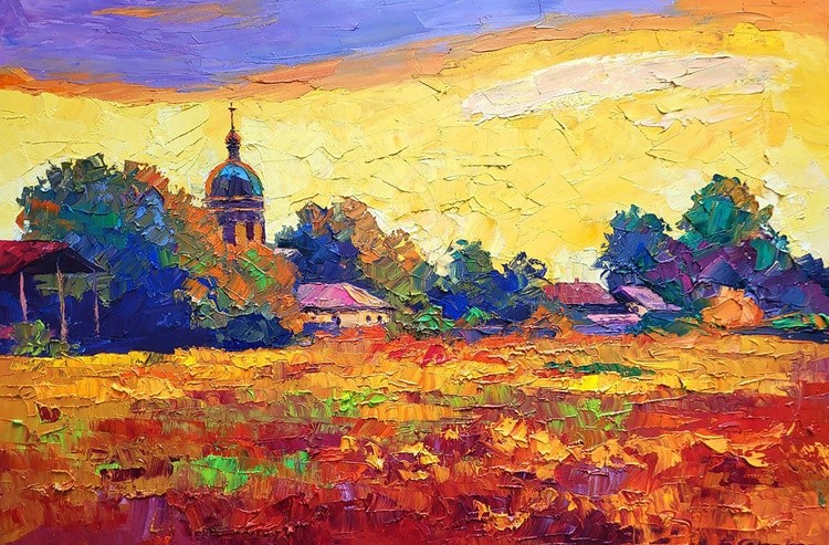 Sunset over the village