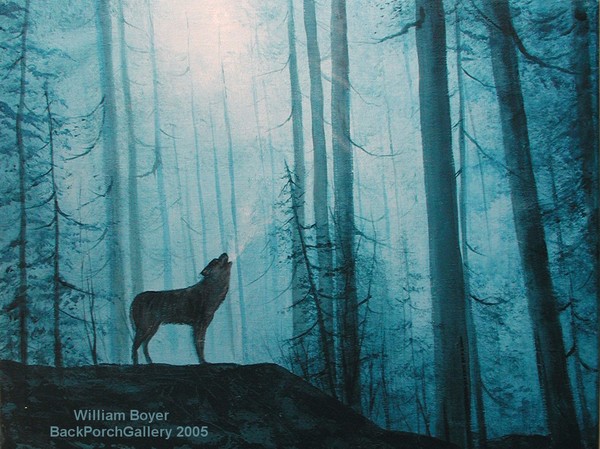 2005-12 HaC 18x24 Wolf in the Woods
