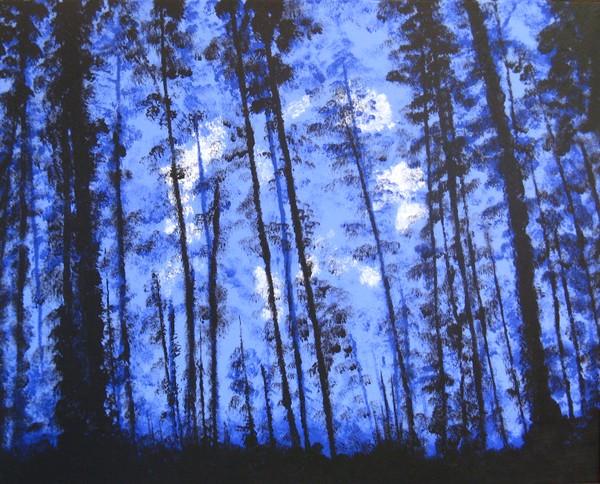 blue trees
