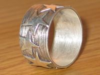 Hand made sterling silver ring with stars size 9