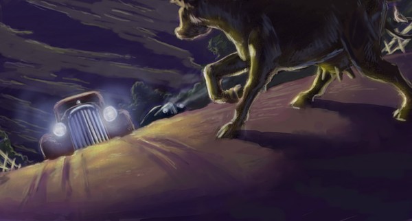 Cow in the Road