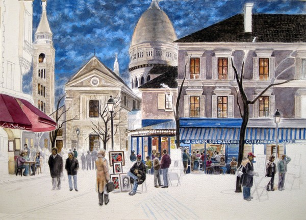 Paris: Days End Place Du Tertre Montmartre Image 2