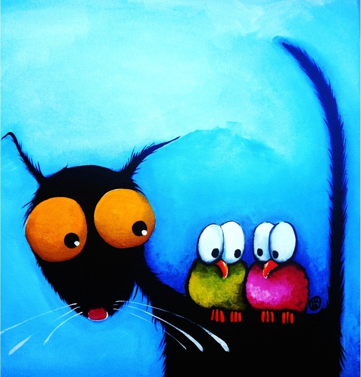 Stressie Cat & the Whimsical Birds