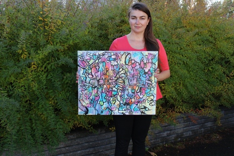 This is me with my art :)